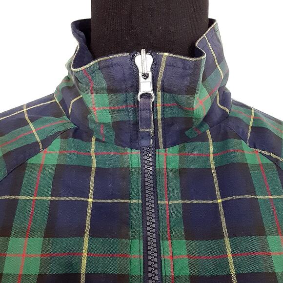 Vintage 80s Tartan Plaid Funnel Neck Jacket Reversible Full Zip Windbreaker Sz M - Picture 4 of 15